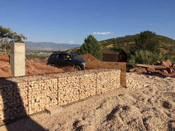 Gabions completed on East side of the drive.