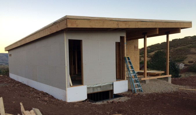 Back part of the home covered with Polyiso exterior foam.