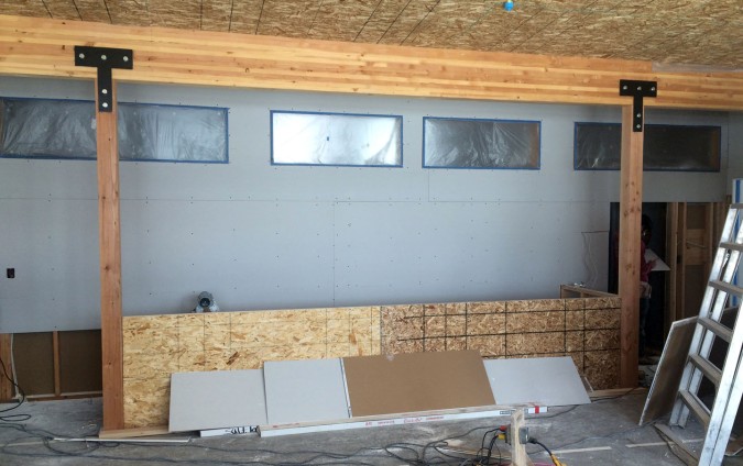 interior windows with drywall